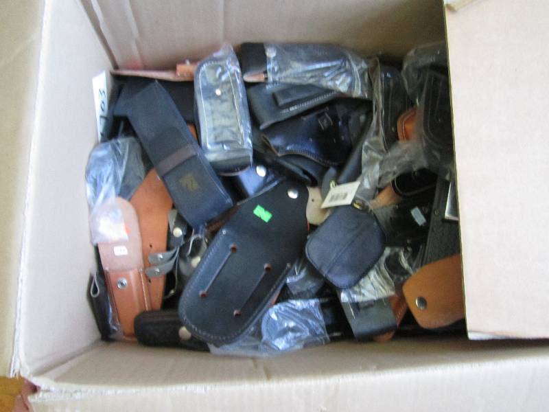 Box of small pocket knives and gun ...