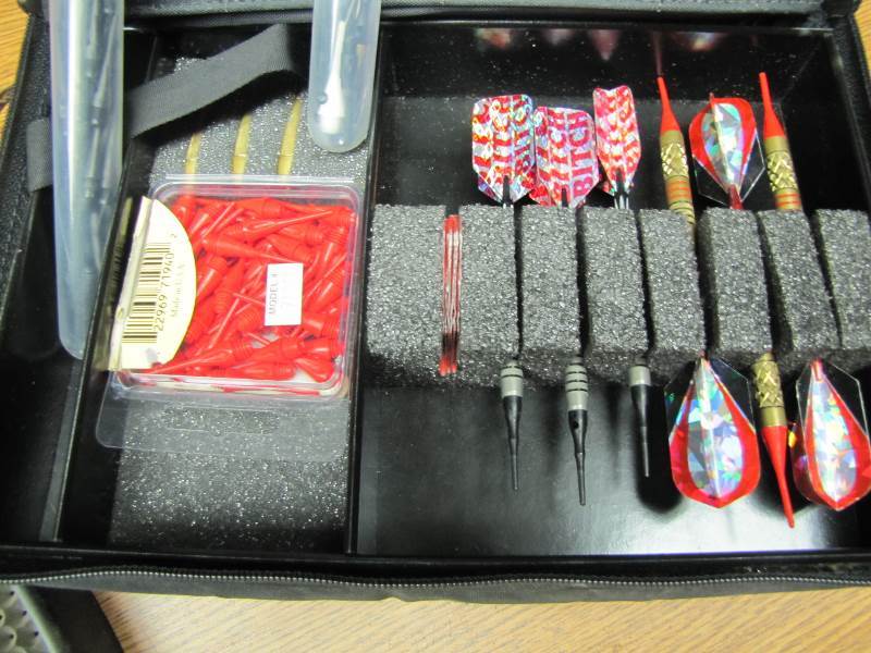Darts in Case w  dart board