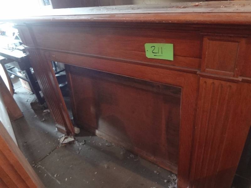 Large Oak Old Fireplace Surround