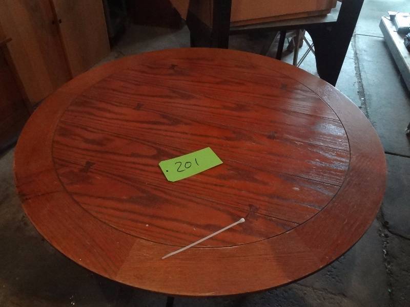 Round WoodMetal Table