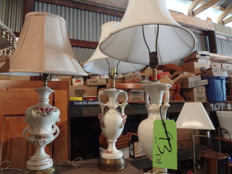(3) Porcelain Lamps