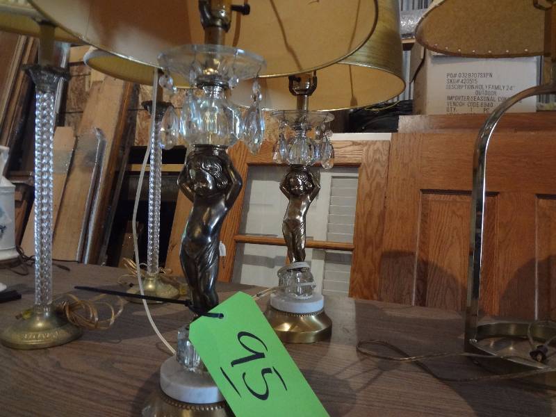 Pair Little BoyCrystal Lamps