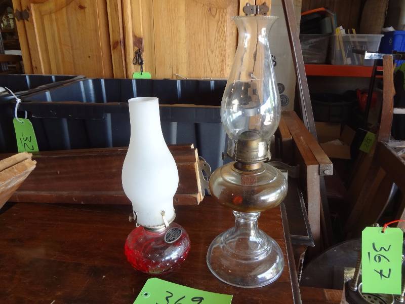Pair Oil Lamps