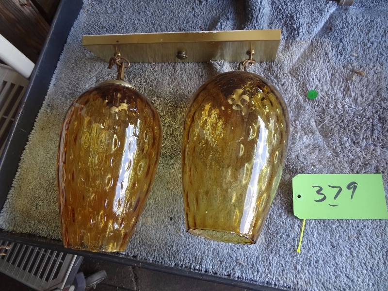 Dual Amber Globe Hanging Fixture