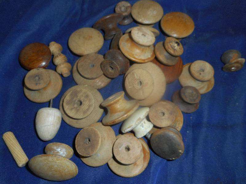 Vintage Wooden Drawer Knobs Antiques Collectible Household