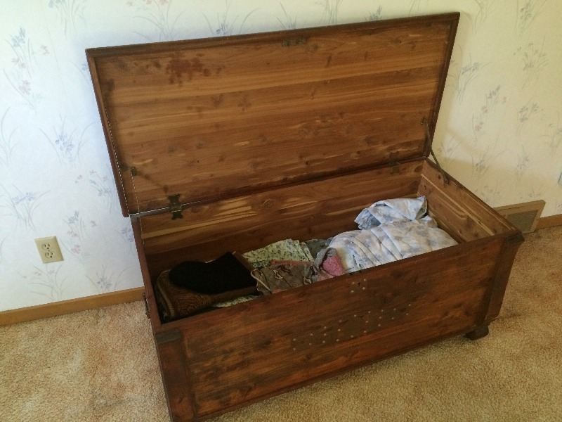 Vintage Cedar Storage Chest  Measures 46 long x 20 wide x 21 high