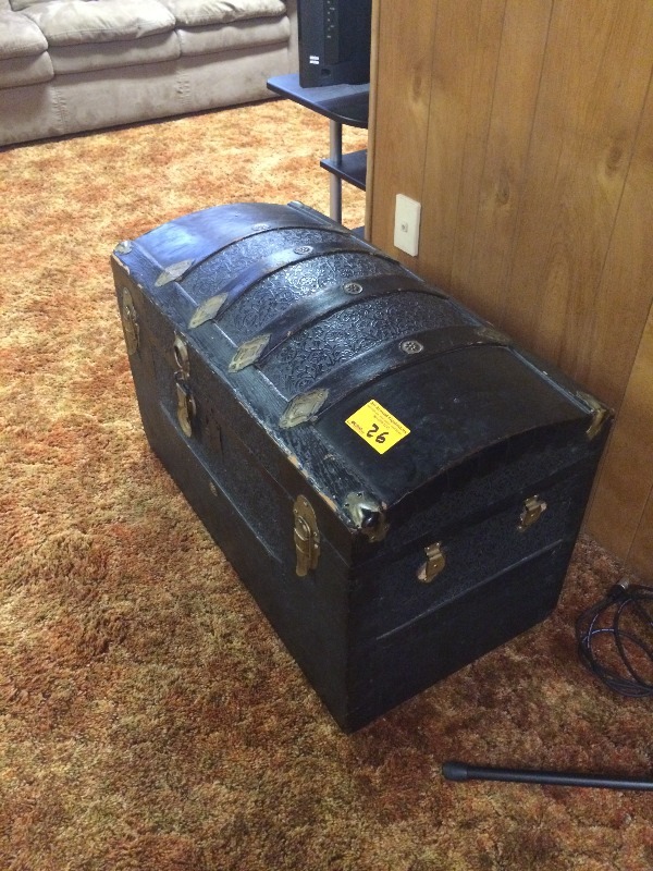 Vintage Antique Storage Chest  Measures 34 long x 18 wide x 21 high