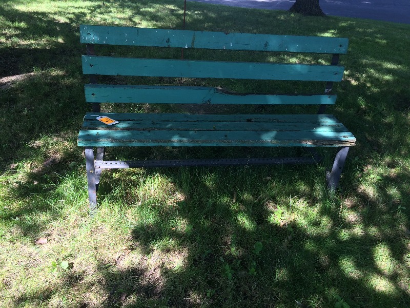 Park Bench with steel frame  Measures 6 wide