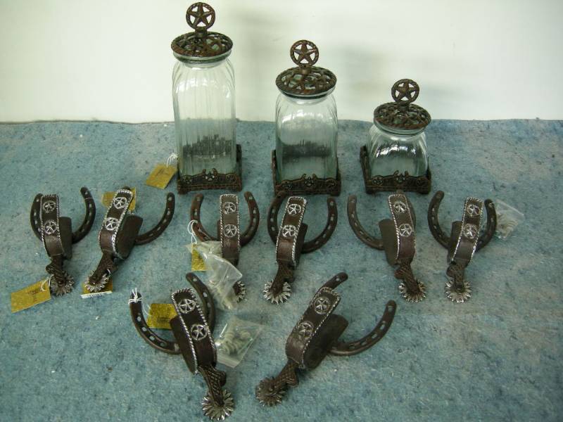 lot 99 image: Star Canister Set and Spur Curtain Rod Sets