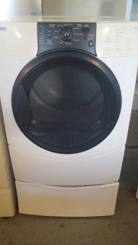 lot 2 image: Kenmore Frontload High Efficiency Dryer with Pedestal - tested and works