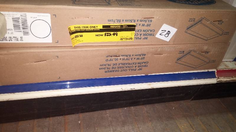 lot 28 image: 2 - 30 inch pull out drawer kits - white