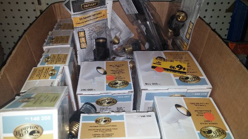 lot 30 image: Box of Track head lights and accessories