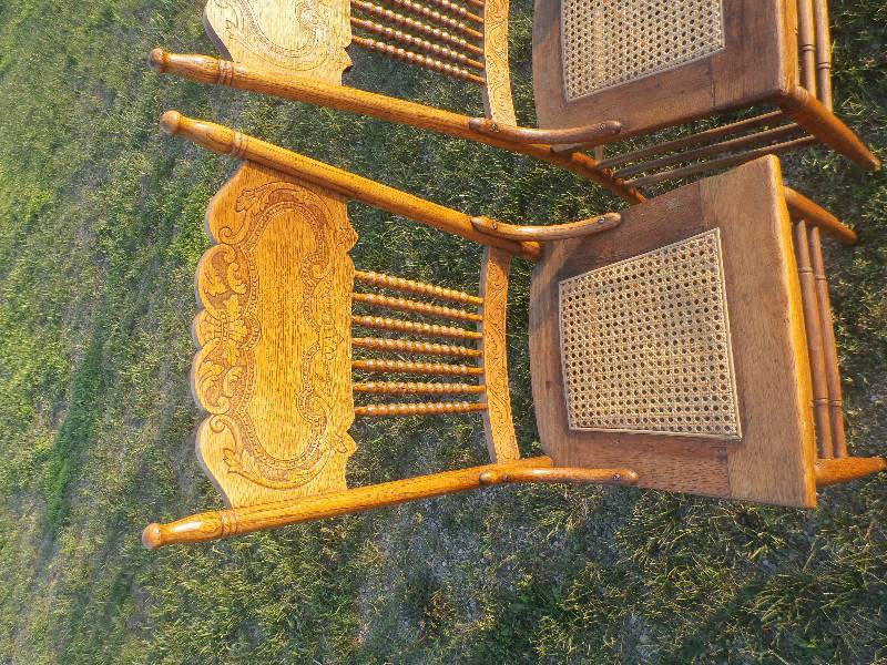 2 nice press back chairs