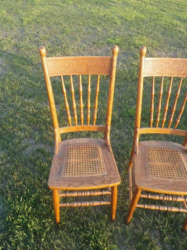 2 nice press back chairs.