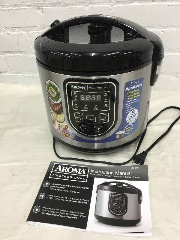 lot 14 image: Aroma Professional Rice Cooker Slow Cooker Food Steamer