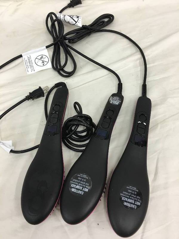 lot 30 image: 3 Simply Straight Ceramic Hair Straightening Brush, BlackPink