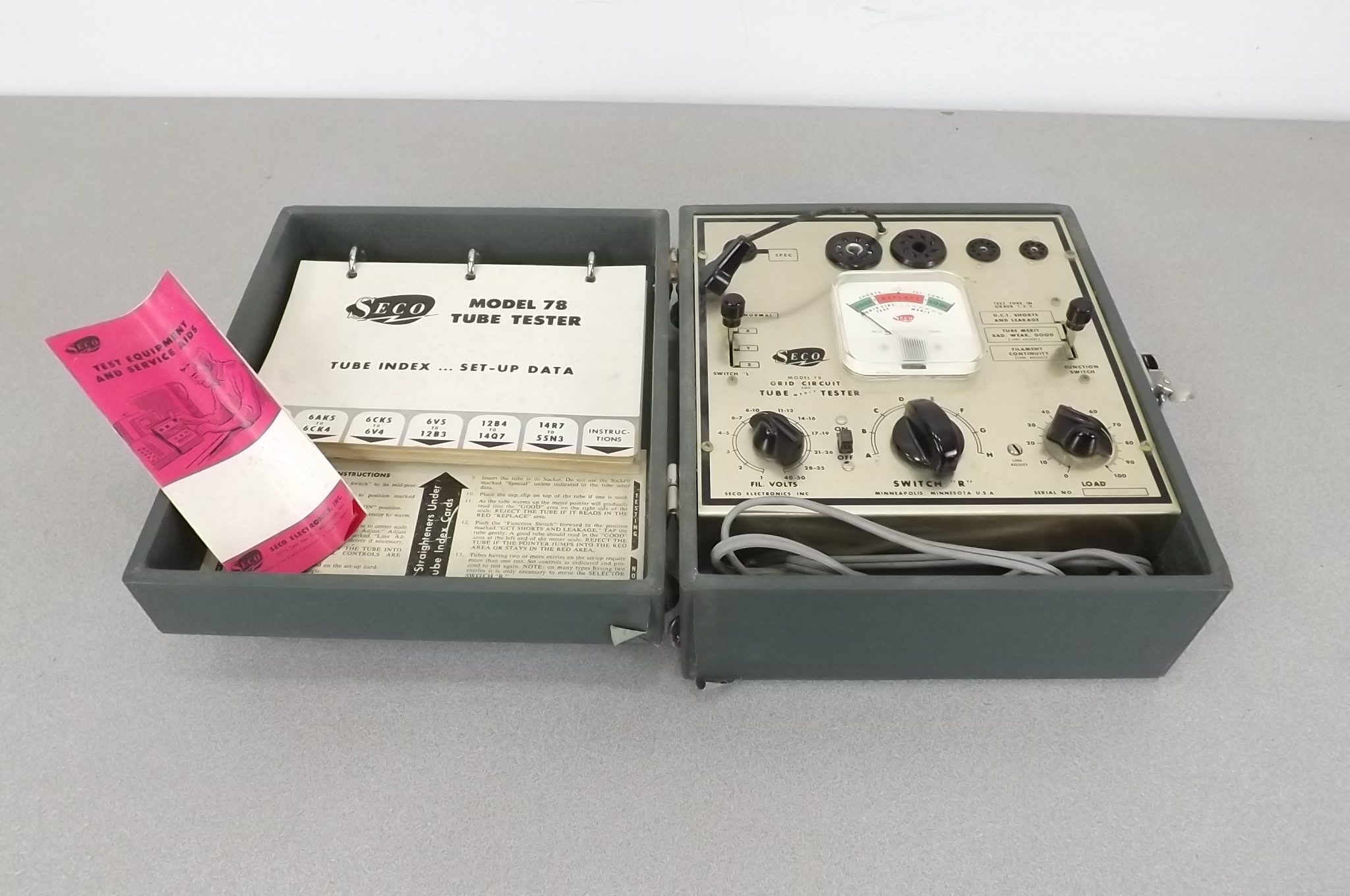 lot 13 image: Vintage Seco Vacuum Tube Tester