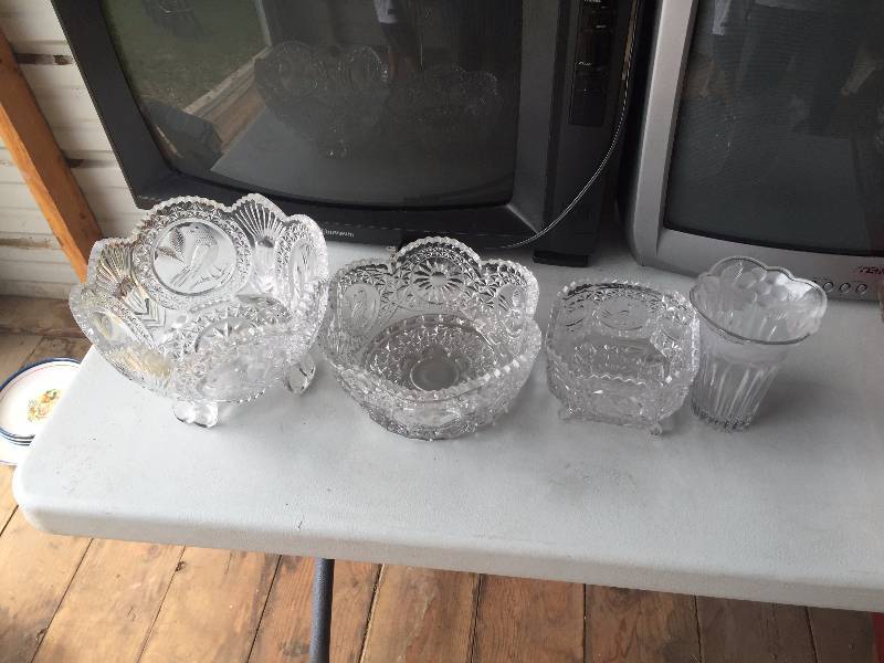 FOUR GLASS SERVING DISHES