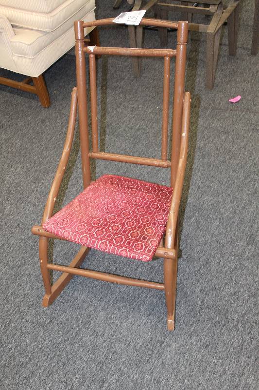lot 135 image: Vintage Wood Frame Rocking Chair