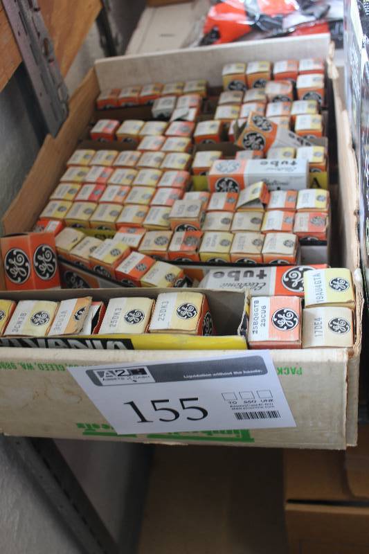 lot 155 image: Box Lot of Vintage SylvaniaGE Electronic Tubes