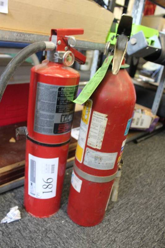 lot 186 image: Lot of (2) Fire Extinguishers Including 1) Dry Chemical AND 1) General Triplex Dry Chemical