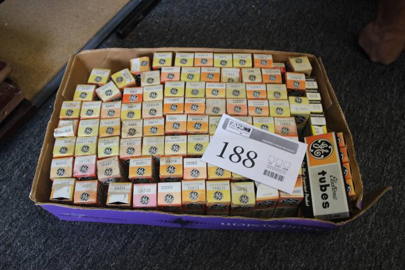 lot 188 image: Box Lot of Vintage GE Electronic Tubes