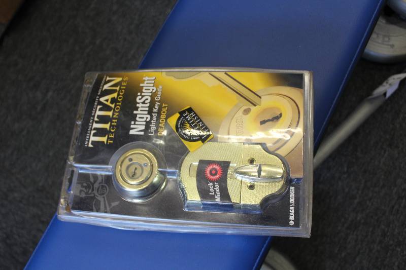lot 236 image: Black & Decker Triton NightSight Lighted Key Guide Deadbolt