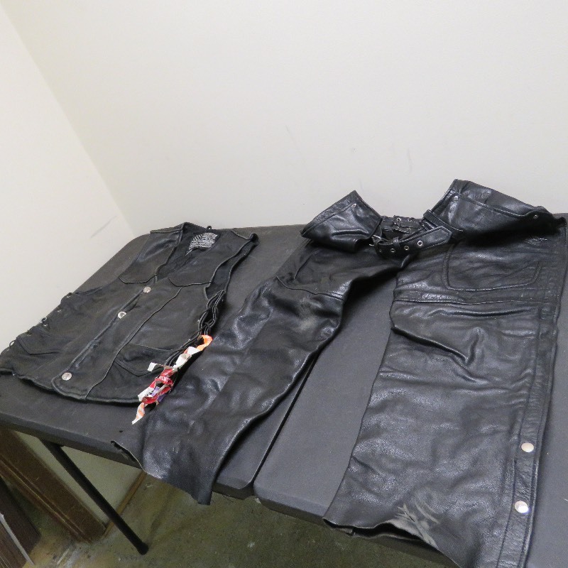 lot 89 image: Leather Vest and Chaps