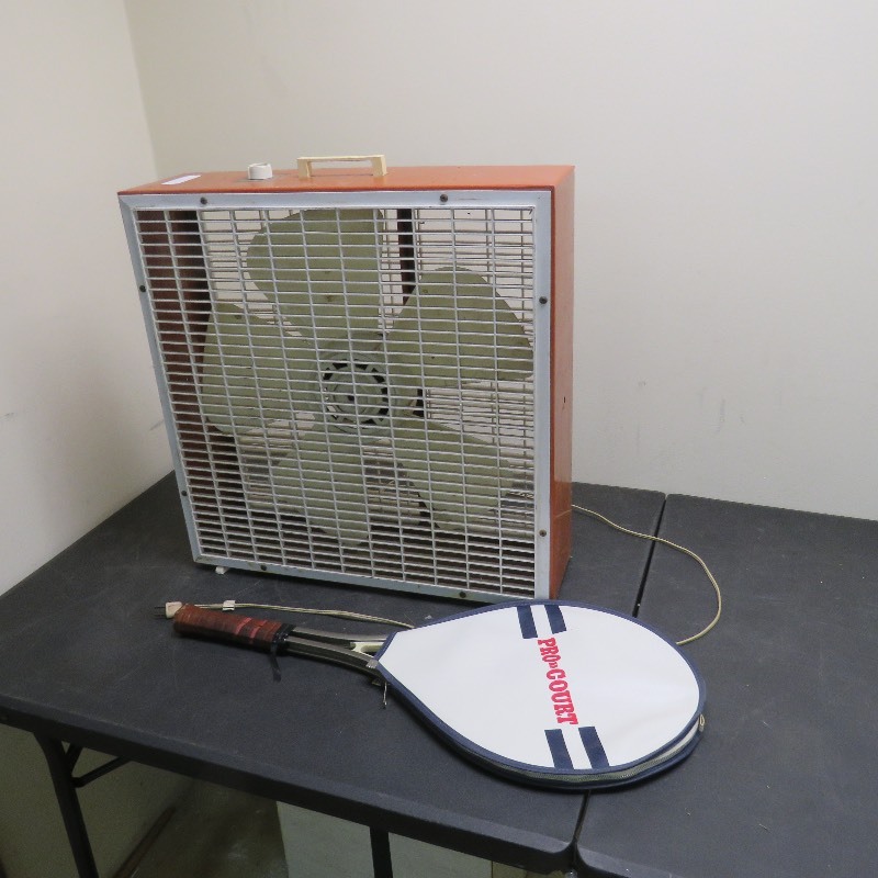 lot 135 image: Fan and Tennis Racket