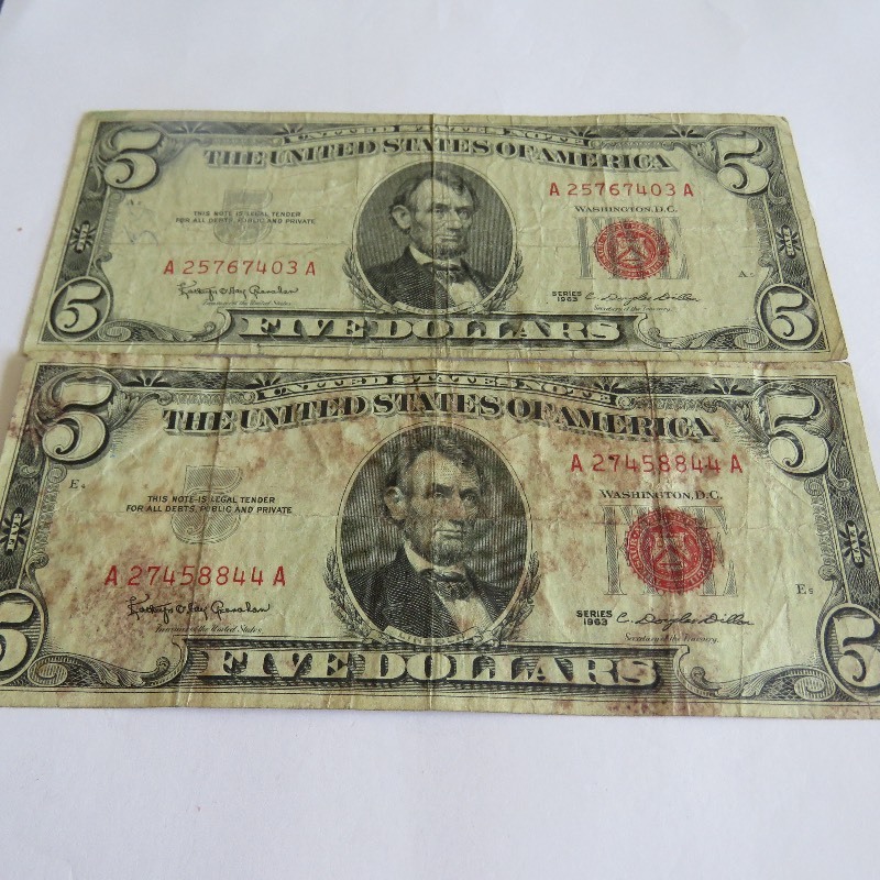 lot 277 image: $5.00 Red Seals