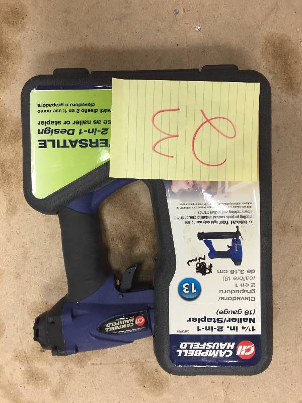 lot 23 image: Campbell Hausfeld 1-14 2-in-1 Brad NailerStapler