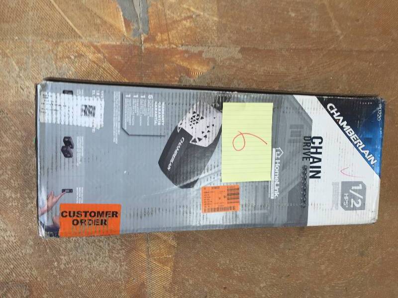 lot 6 image: Chamberlain 12 HP Chain Drive Garage Door Opener Model # PD220  New