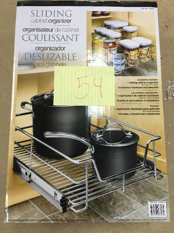 lot 54 image: Sliding Cabinet Organizer New