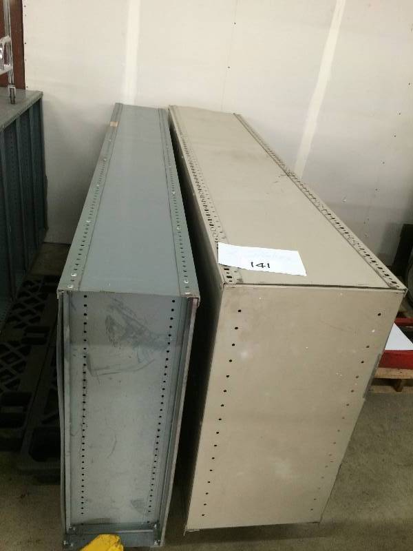 2 metal shelves