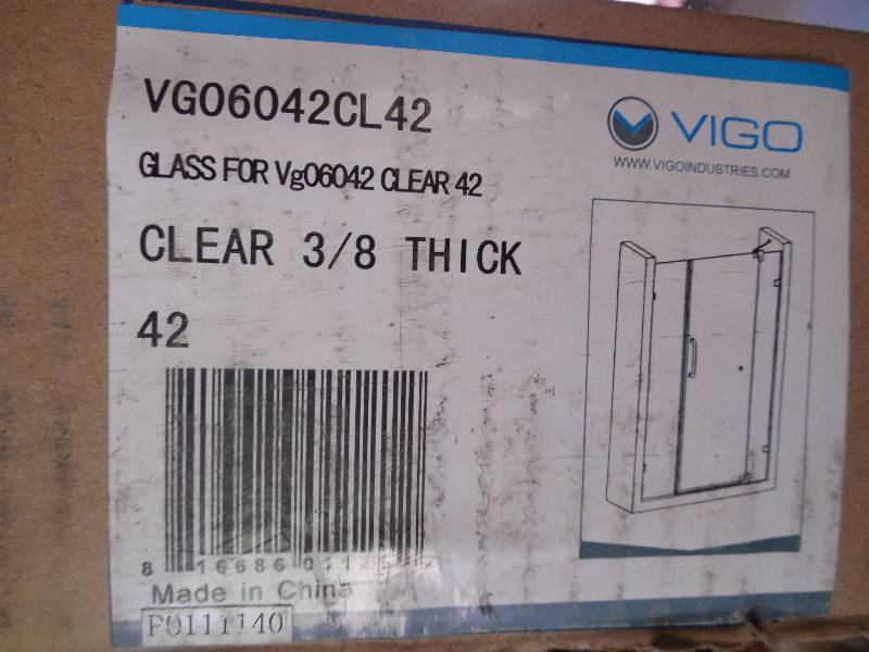 Vigo 42-inch Clear Glass Frameless Shower Door with Chrome Hardware