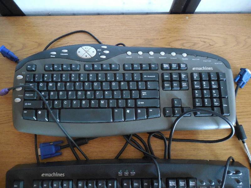 2 COMPUTER KEYBOARDS & EXTRA CABLES