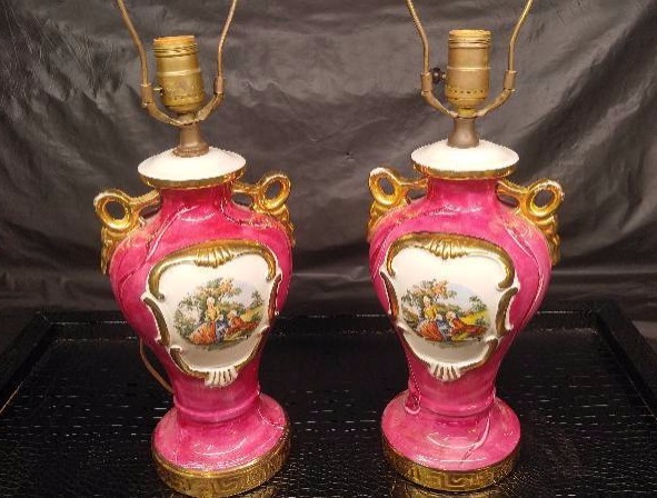 Antique Lamp Set (BergundyPink)