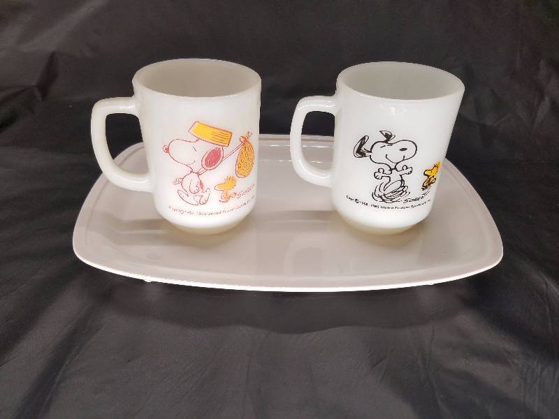 Snoopy Coffee Cup Set wTray