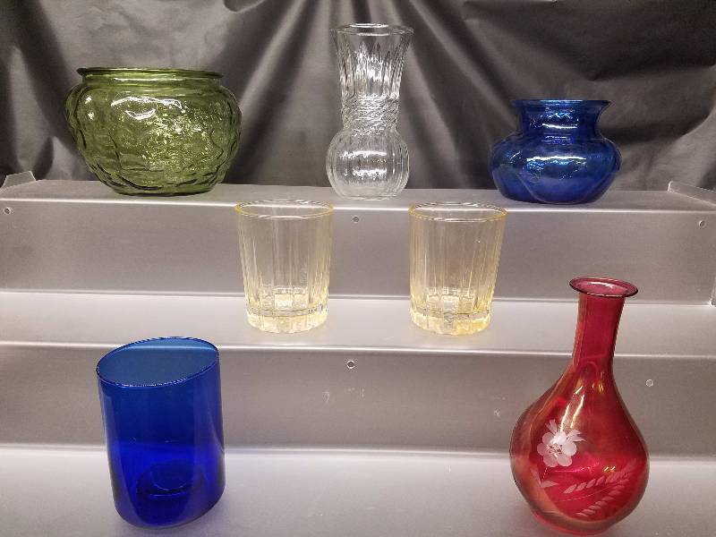 Vintage Colored Glass x7 Pieces