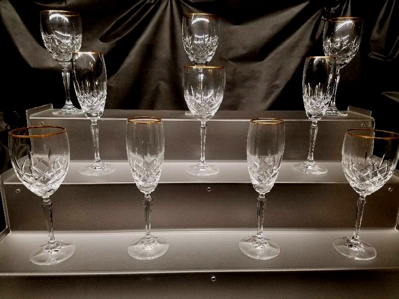 Vintage Crystal wGold Trim Wineglass Set    BSR