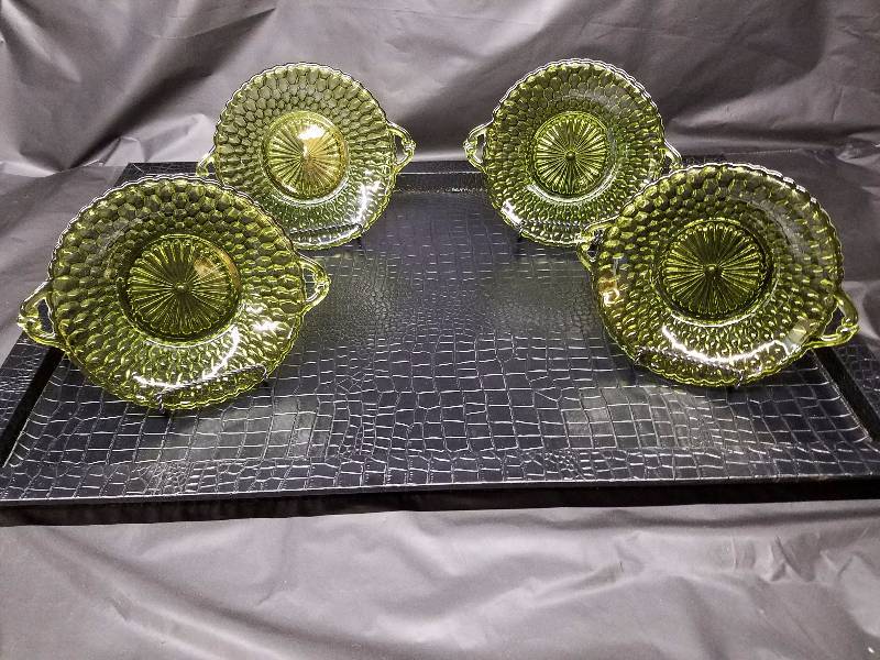 Decorative Depression Glass Bowl Set