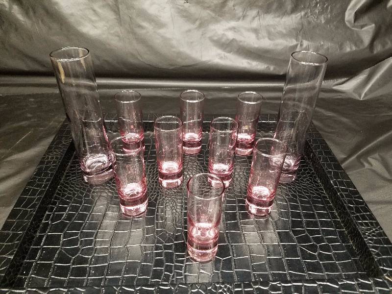 Vintage Pink Shot Glasses