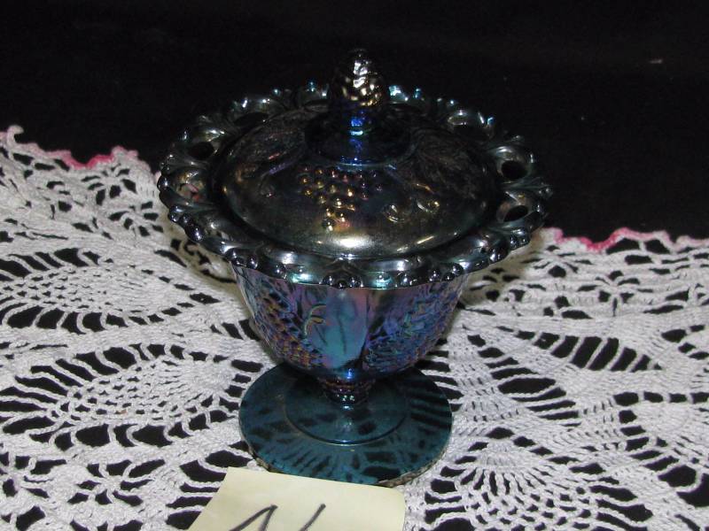 lot 46 image: Blue Carnival Glass