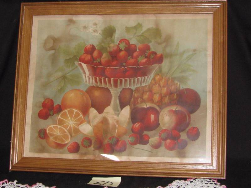 lot 50 image: Framed Fruit Picture