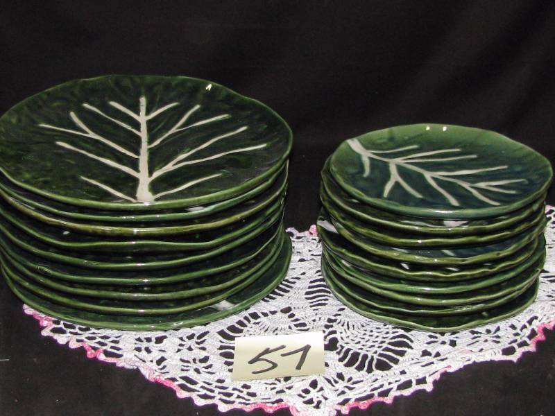 lot 57 image: Green Stoneware Plates & Salad Plates