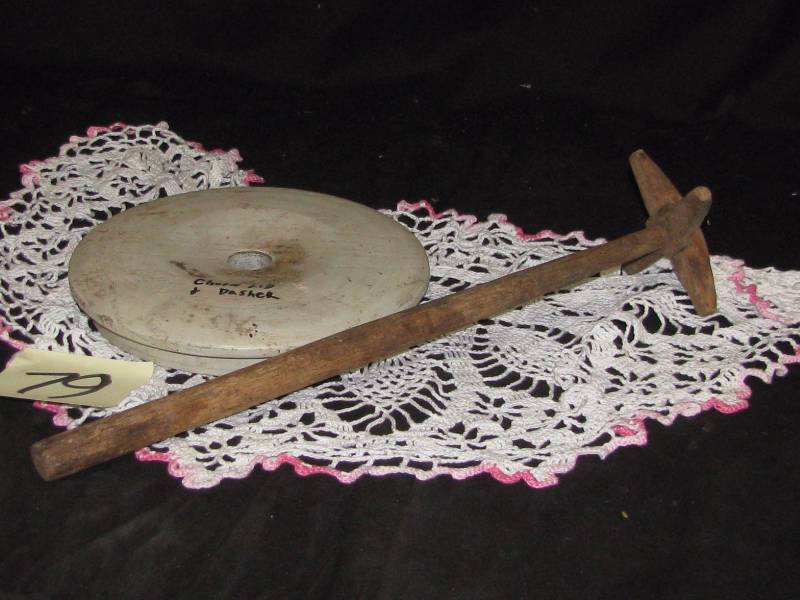lot 79 image: Butter Churn Dasher & Wood butter Churn Lid