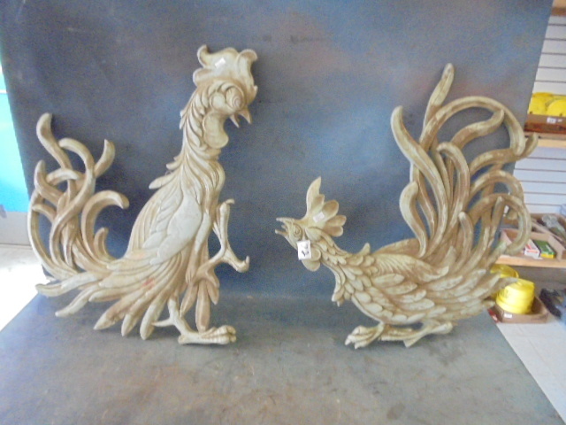 Aluminum Rooster Decor Set
