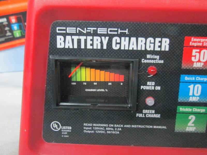 cen tech battery charger not charging