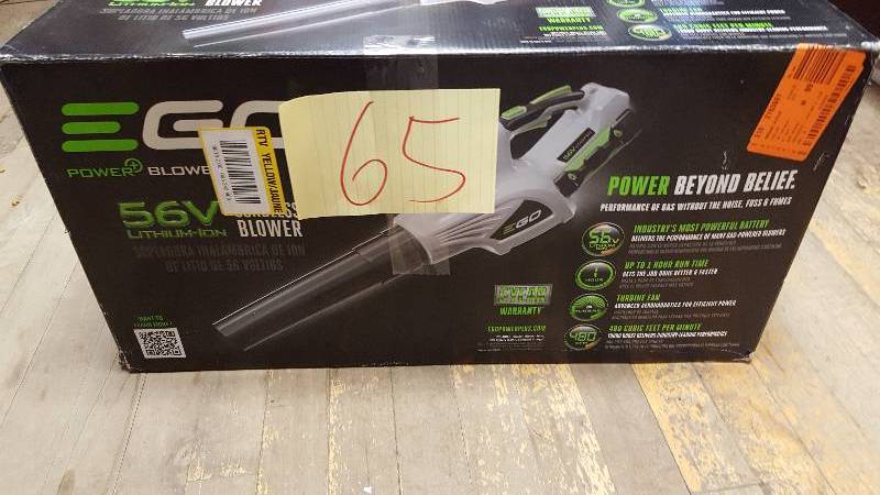 lot 65 image: Ego 56 Volt Blower - charger and Battery included New