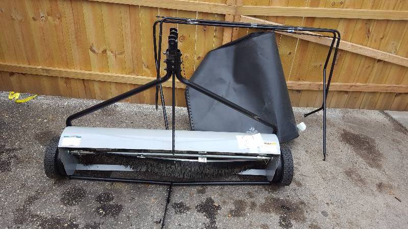 lot 81 image: Allfit 50 in26 cu ft lawn sweeper missing hardware